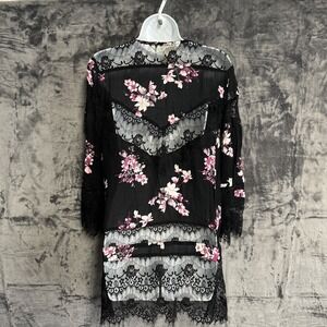 Tantrum Kimono Women's Large Floral Lace Lightweight Whimsigoth Fairy Stevie